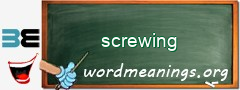 WordMeaning blackboard for screwing